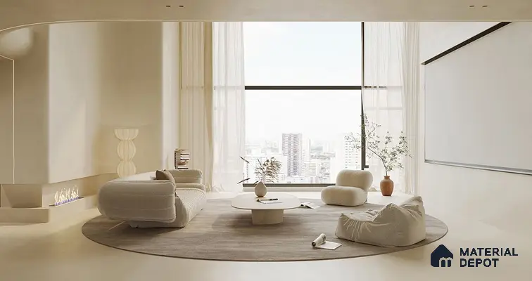 a room filled with lots of windows and a plant in the corner next to it on the floor of a wall next to a white wall mounted faucet and a white counter top of a room with a